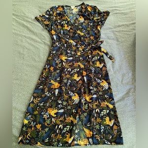 J. Crew Faux Wrap Midi Dress